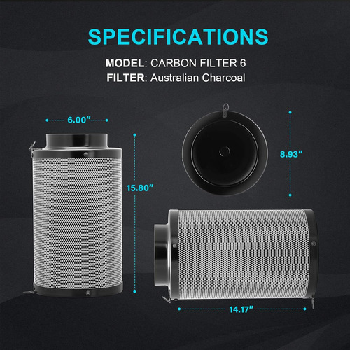 Filtro De Aire Y Carbon Ipower De 6 Pulgadas Con Control De