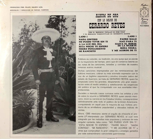 Gerardo Reyes. 2 Lp. Álbum De Oro Y Llego Vestida De Blanco. | MercadoLibre