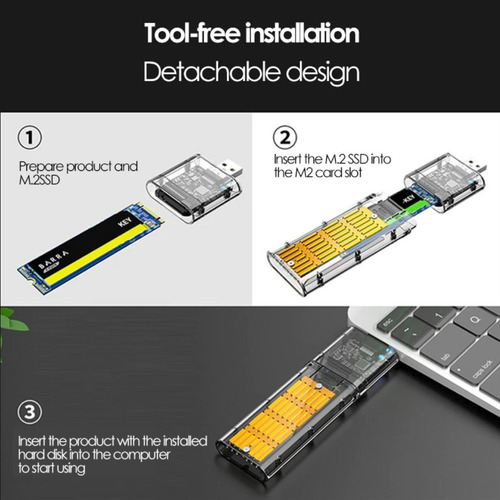 Imagem 5 de 7 de Case Adaptador Hd Externo Ssd Ngff M.2 Key B Para Usb 3.0