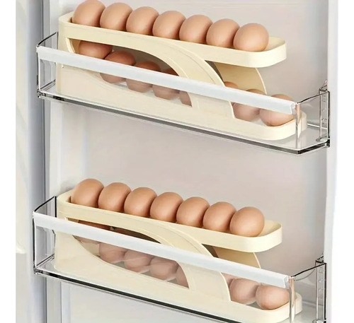 Organizadora Huevera Rodante Dispensador Automático de Huevos para 15 Unidades / Refrigerador y Mesón