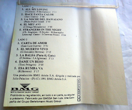 Los Manolos - Pasión Condal * Rumba Pop Flamenco * Casete Ex (Usado)
