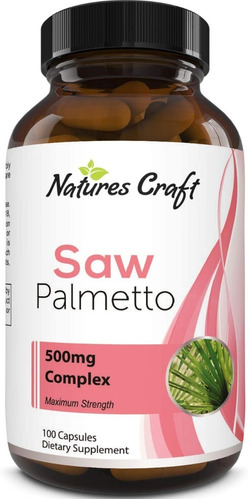 Saw Palmetto 500 Mg Natures Craft 100 Capsulas