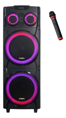 Torre De Sonido Aiwa 14500w Portátil Con Bluetooth Color Negro