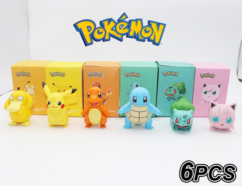 Set De 6 Cajas De Figuras De Pokémon Pikachu Bulbasaur Squir