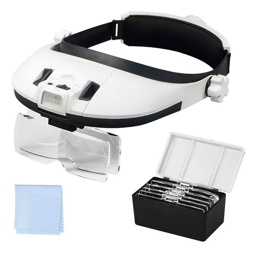 Lupa Vincha Binocular Con Doble Luz Led Electrónica