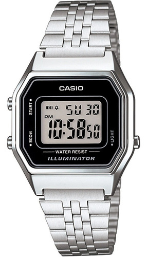 Relógio Casio Feminino Vintage La680wa 1df Prata Digital