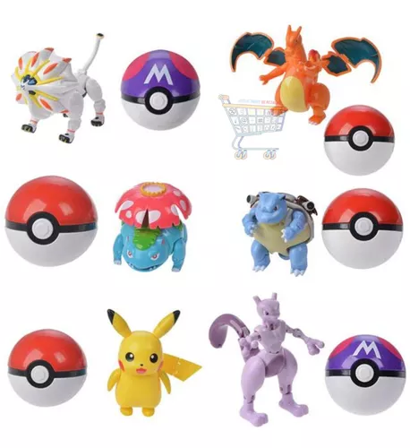 1 Pokebola Pokemon Brinquedo + 10 Bonecos Infantil