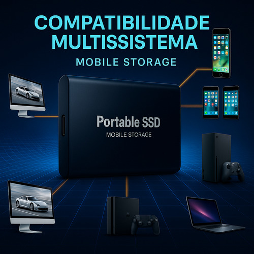 Ssd Externo 2tb Portátil Slim Usb 3.1 Ultra Rápido P/ Notebook, Pc E Smartphone