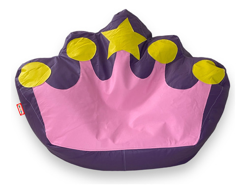 Sillon Puff Corona Princesa Morado, Soporta Hasta 85 Kg