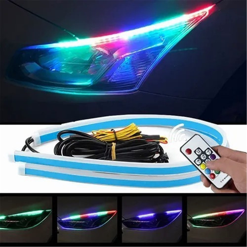 A Tira Faro Led Rgb Con Control Secuencial Drl 60cm Exterior