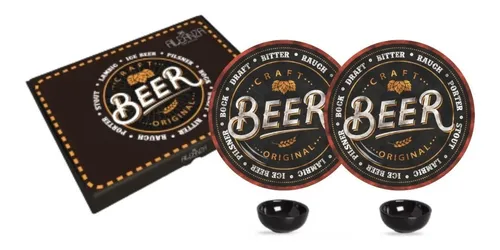 Jogo Jantar 2 Pessoas Beer Cerveja Prato Cerâmica 4 Pçs
