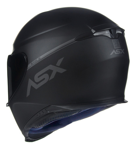 Capacete Moto Asx Eagle Solid Fosco Preto/cinza Preto Solido 60