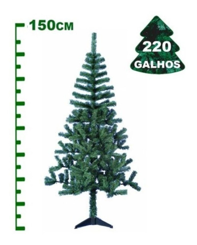 Arvore Natal 150cm 237 Galhos Verde Decoração Pinheiro Canad