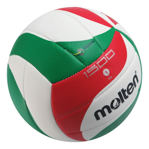 Balón Voleibol Molten V5m1500 #5 Cosido Color Blanco/rojo/verde