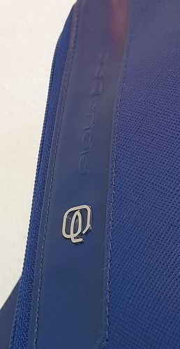 Cartera Piquadro De Mano Con Correa Regulable Azul Oscuro Lisa Níquel Azul Oscuro (Usado)