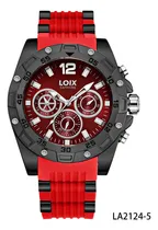 Comprar Reloj Hombre Loix® La2124-5 Rojo Con Pavonado Negro, Rojo