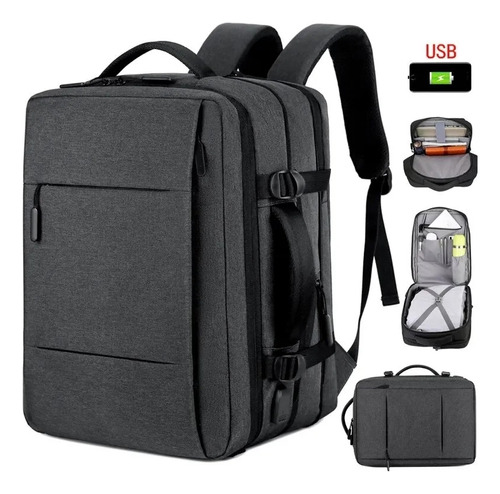 Mochila Notebook Multifuncional Con Carga Usb