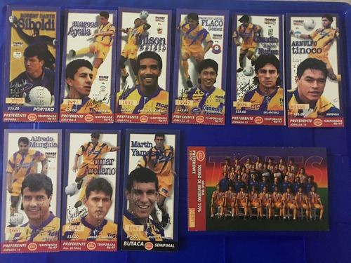 Boletos De Colección Antiguos De Tigres. Temporada 1996-1997
