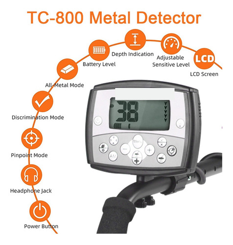 Detector De Metales Dorados Tc-800 Detector De Tesoros