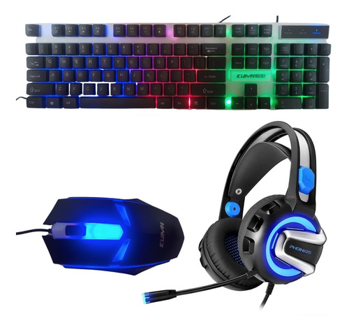 Kit Gamer Teclado  Mouse Y Diadema Phoinikas H-4