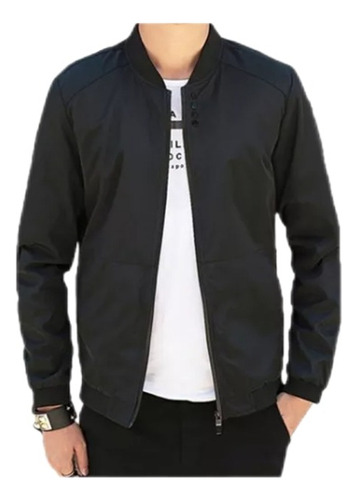 Chaqueta Rompeviento Estilo Biker Informal Para Hombre