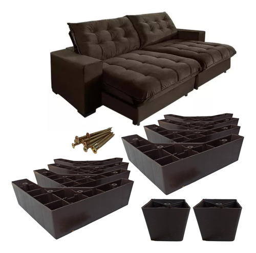 8 Pes Para Sofa Retrátil, Pé De Sofá 5cm + Brinde 2 Pé Meio