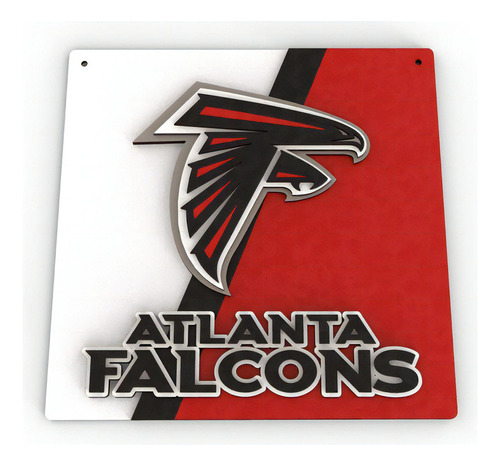 Placa Decorativa Atlanta Falcons Nfl Mdf Camadas 59cm
