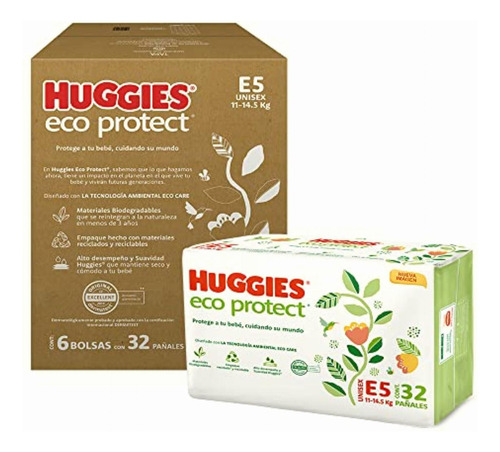 Huggies Eco Protect Pañal Desechable Para Bebé, Unisex,
