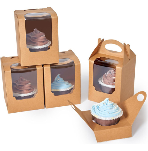 Cajas Para Cupcakes, 25 Unidades, Portador Individual De Cup