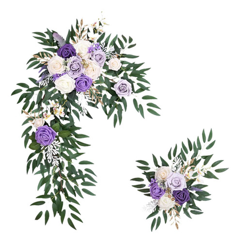 2x Flores De Arco De Boda Flores De Esquina Verdes Para