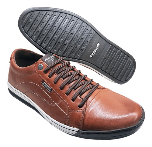 Sapatenis Masculino Couro Elástico Freeway Odin Terracota