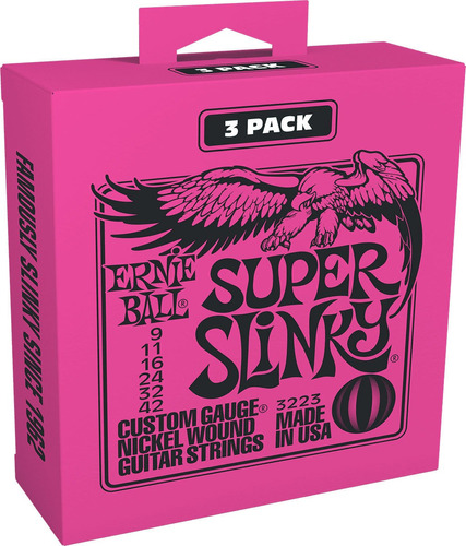 3 Sets Ernie Ball Super Slinky Guitarra Eléctrica 3223