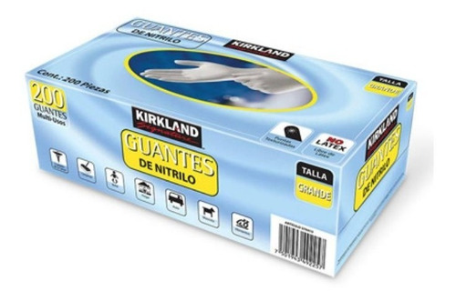 Imagen 1 de 3 de Guantes De Nitrilo Grande 1 Caja Con 200 Piezas Kirkland