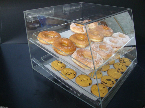 305displays Estuche Acrilico 2 Bandeja Pastelria Donut