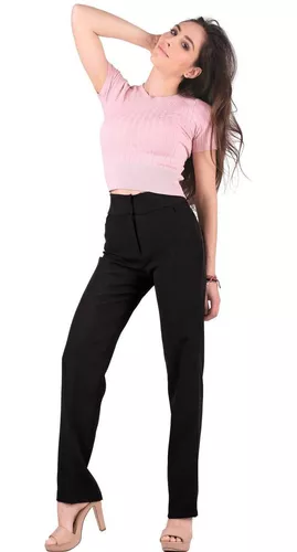 Pantalón Vestir Mujer Stfashion Negro 79304069 Spandex