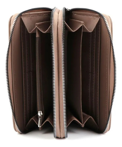 Billetera Doble Xl Extra Large Finn Otoño Invierno 2025 Taupe