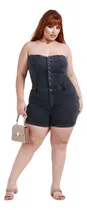 Comprar Macaquinho Duplo Jeans 00010 Feminino Curto Tomara Que Caia