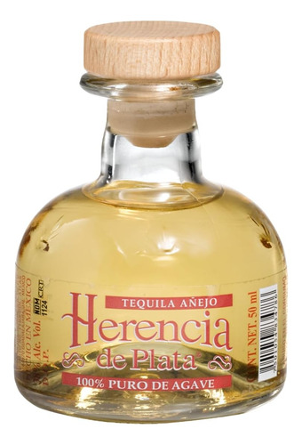 Mini Tequila Herencia De Plata Añejo 50 Ml