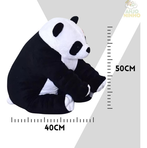 Panda De Pelúcia Urso 50cm Bebê Almofada Antialérgico Grande