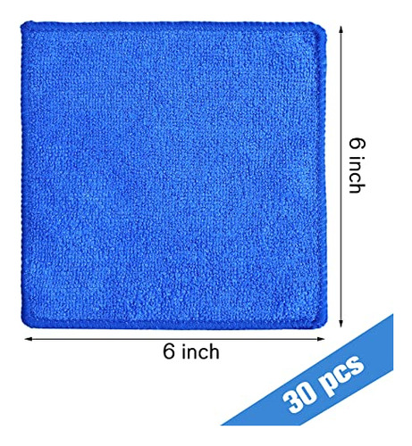Paño De Limpieza De Microfibra Azul, 30 Unidades