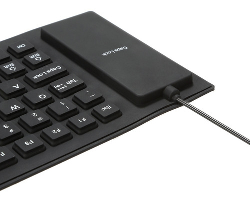 Teclado Teclas Dobrável Dobrável Rollup Usb Com Fio Silicone
