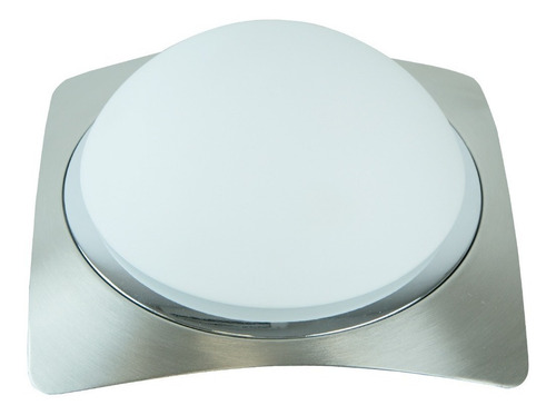 Plafón Moderno 1 Luz E27 60w Niquel Satinado & Cromo Blanco