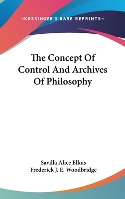 Libro The Concept Of Control And Archives Of Philosophy -...