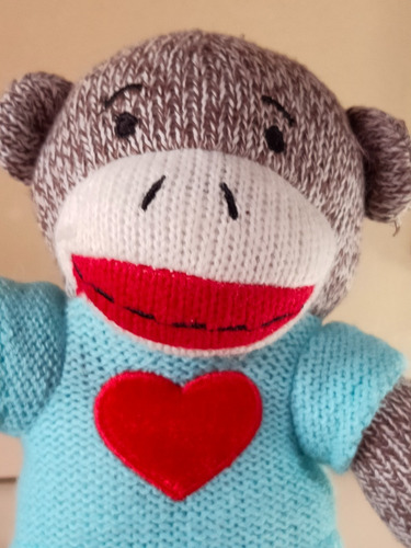 Peluche Sock Monkey Edicion Love Heart Chango Amor Toy Raro