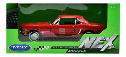 Welly 1:24 1964 1/2 Ford Mustang Coupe Rojo Clasico 