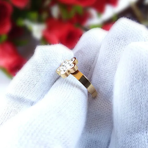 Anillo De Compromiso Laminado Oro 18k Talla 4 Y 5 Ajustable