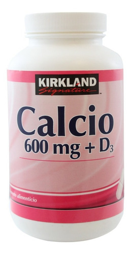 Imagen 2 de 5 de Calcio 600 Mg + D3 Kirkland Signature 180 Tabletas
