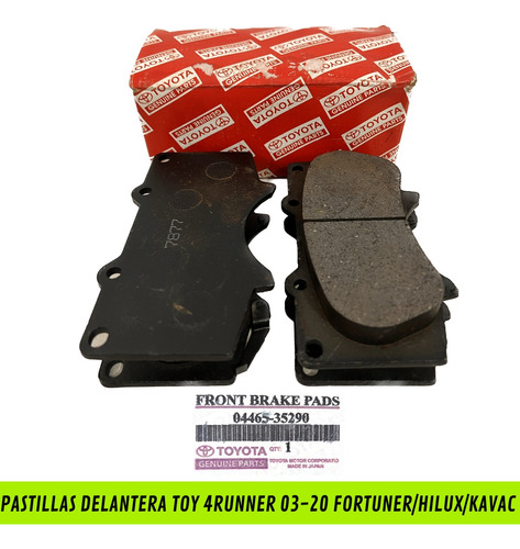 Pastilla Frenos Delantera 4runner 03-20 Fortuner/hilux/kavac