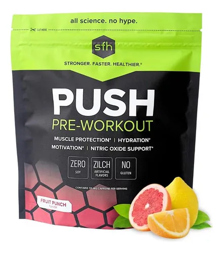 Sfh Push Pre-workout Powder (ponche De Frutas) Bcaa Para La