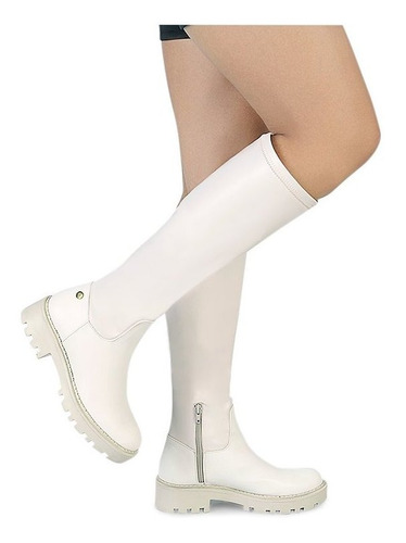 Imagen 4 de 4 de Bota Larga De Vestir Mujer Con Tacón Cuadrado 607-2008
